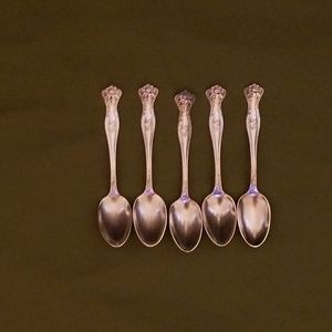 5 antique 1847 Roger Bros teaspoons